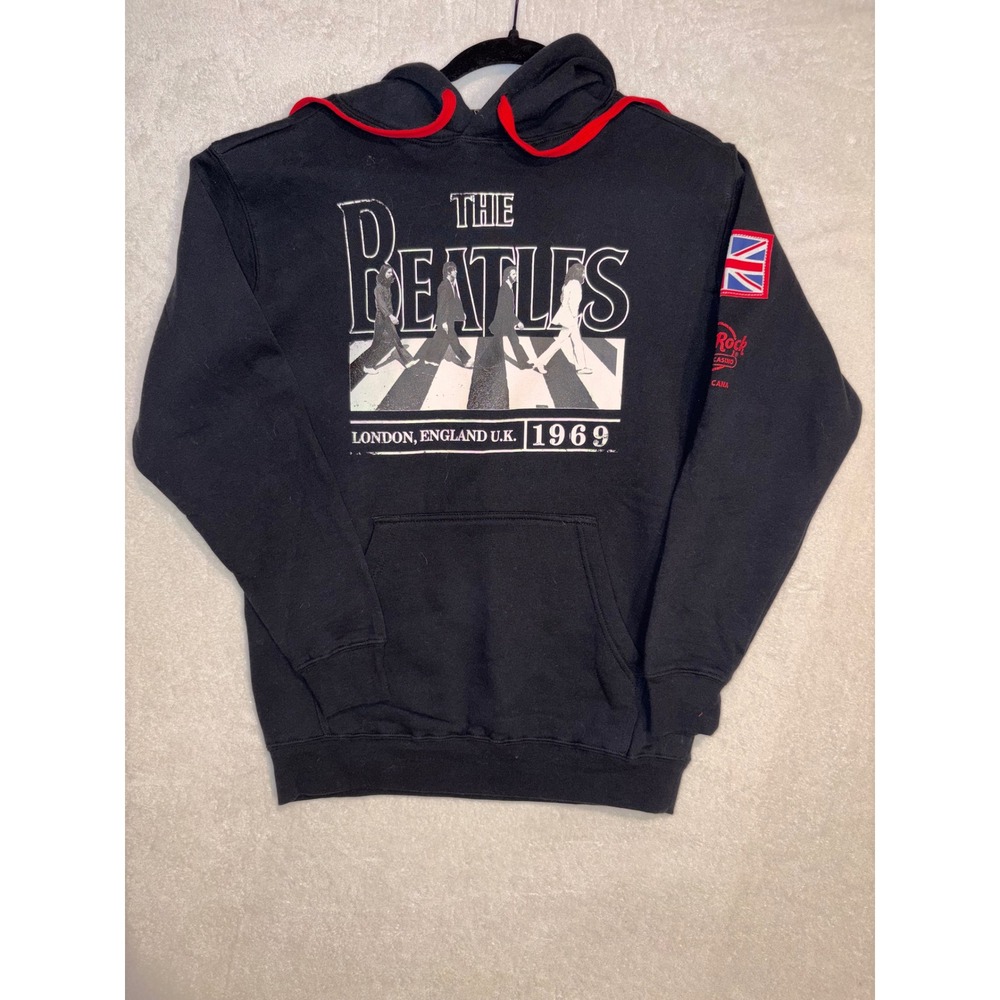 Hard Rock x The Beatles Abbey Road 1969 Hoodie Black vintage comfy union jack